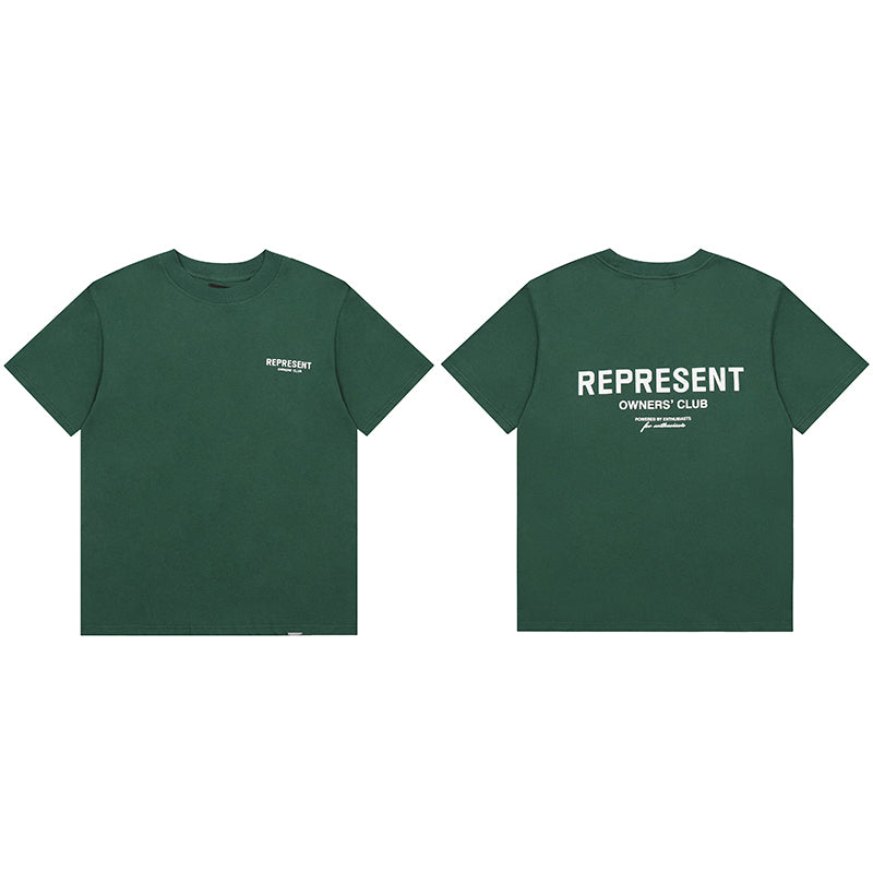 REPRESENT Washed Distressed Doberman Shark Short-Sleeve T-Shirt FOG