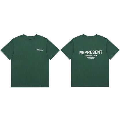 REPRESENT Washed Distressed Doberman Shark Short-Sleeve T-Shirt FOG