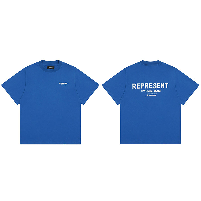 REPRESENT Washed Distressed Doberman Shark Short-Sleeve T-Shirt FOG
