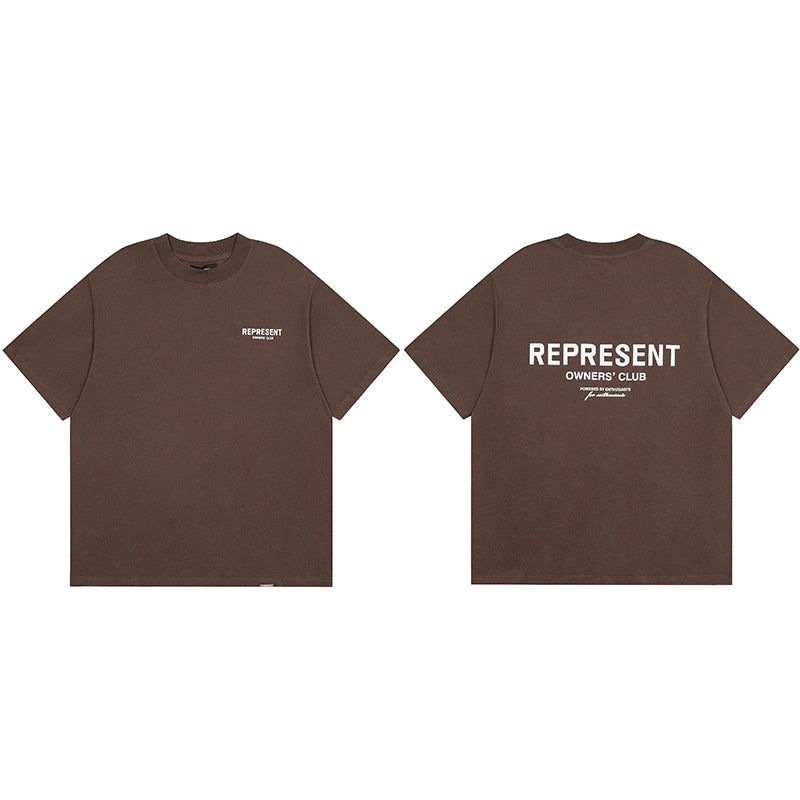 REPRESENT Washed Distressed Doberman Shark Short-Sleeve T-Shirt FOG