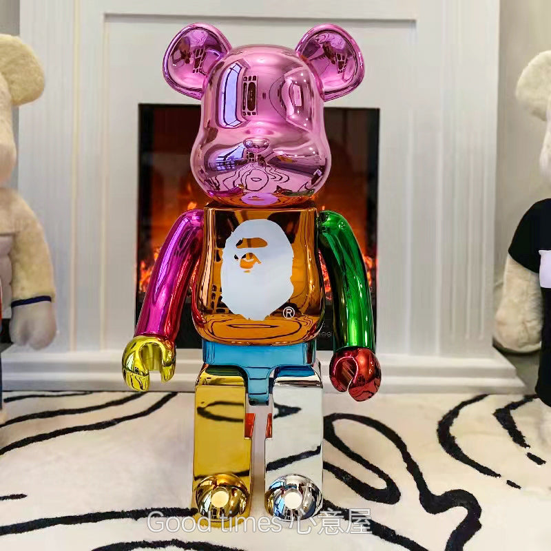 BE@RBRICK 1000% Building Block Figure 70CM | Limited Edition Collectible Bear Toy - Bape Plated