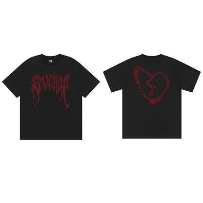 REVENGE Reflective Smoky Skull Dragon Bone Rap XX Streetwear Style Short Sleeve