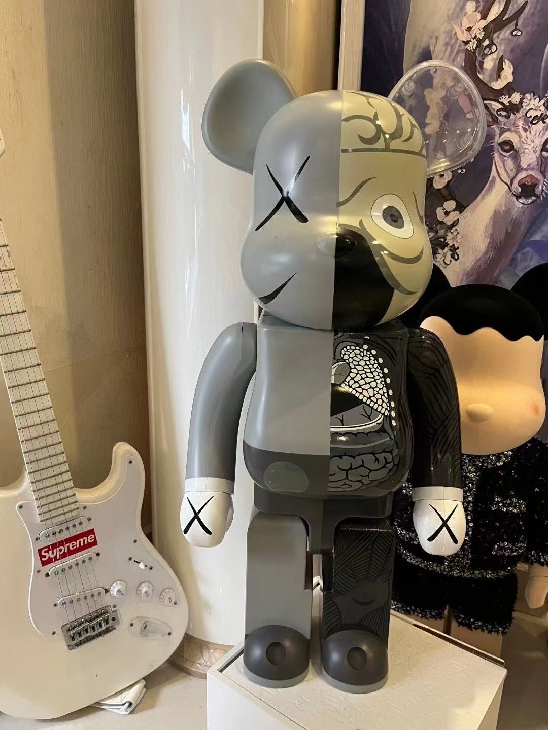 BE@RBRICK 1000% Building Block Figure 70CM | Limited Edition Collectible Bear Toy - Grey Kaws