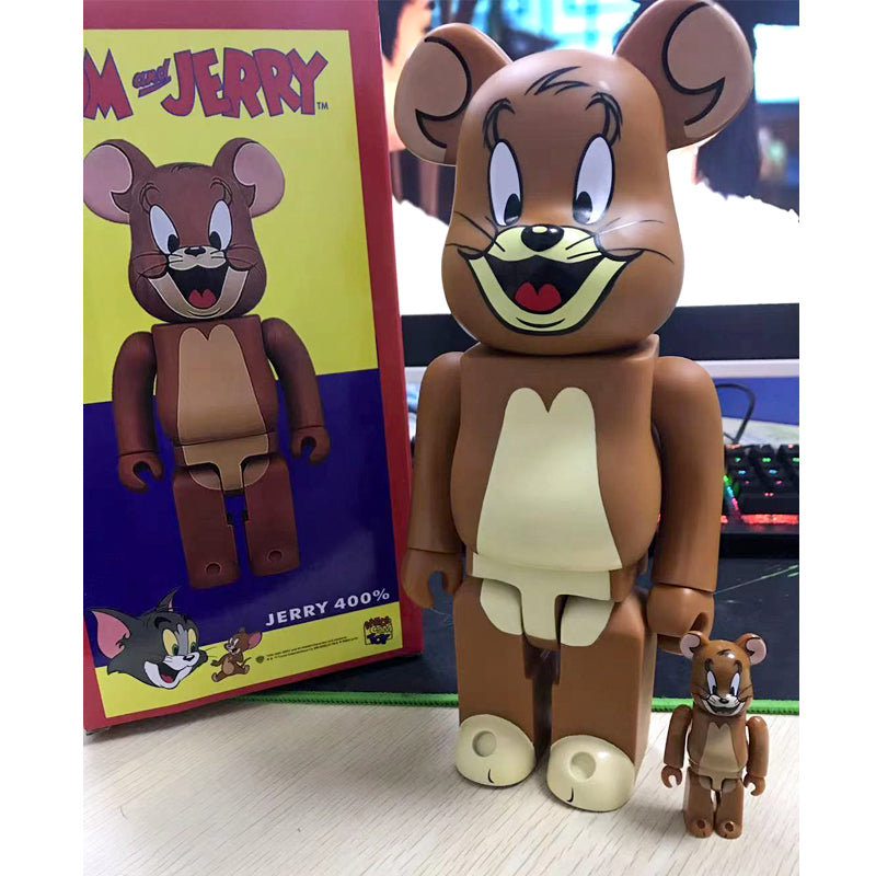 Bearbrick 400% Violent Bear x Tom&Jerry Plated Building Block Bear Figurine Gift - Jerry 400% +100%