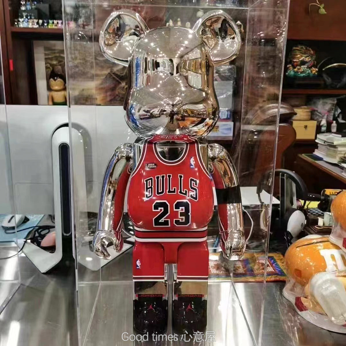 BE@RBRICK 1000% Building Block Figure 70CM | Limited Edition Collectible Bear Toy - Silver Jordon