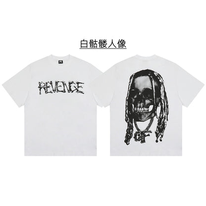 REVENGE Reflective Smoky Skull Dragon Bone Rap XX Streetwear Style Short Sleeve - Human
