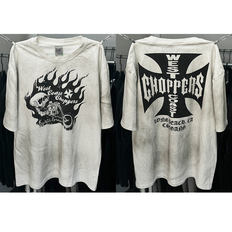 REPRESENT FOG Washed Distressed Doberman Shark Short-Sleeve T-Shirt
