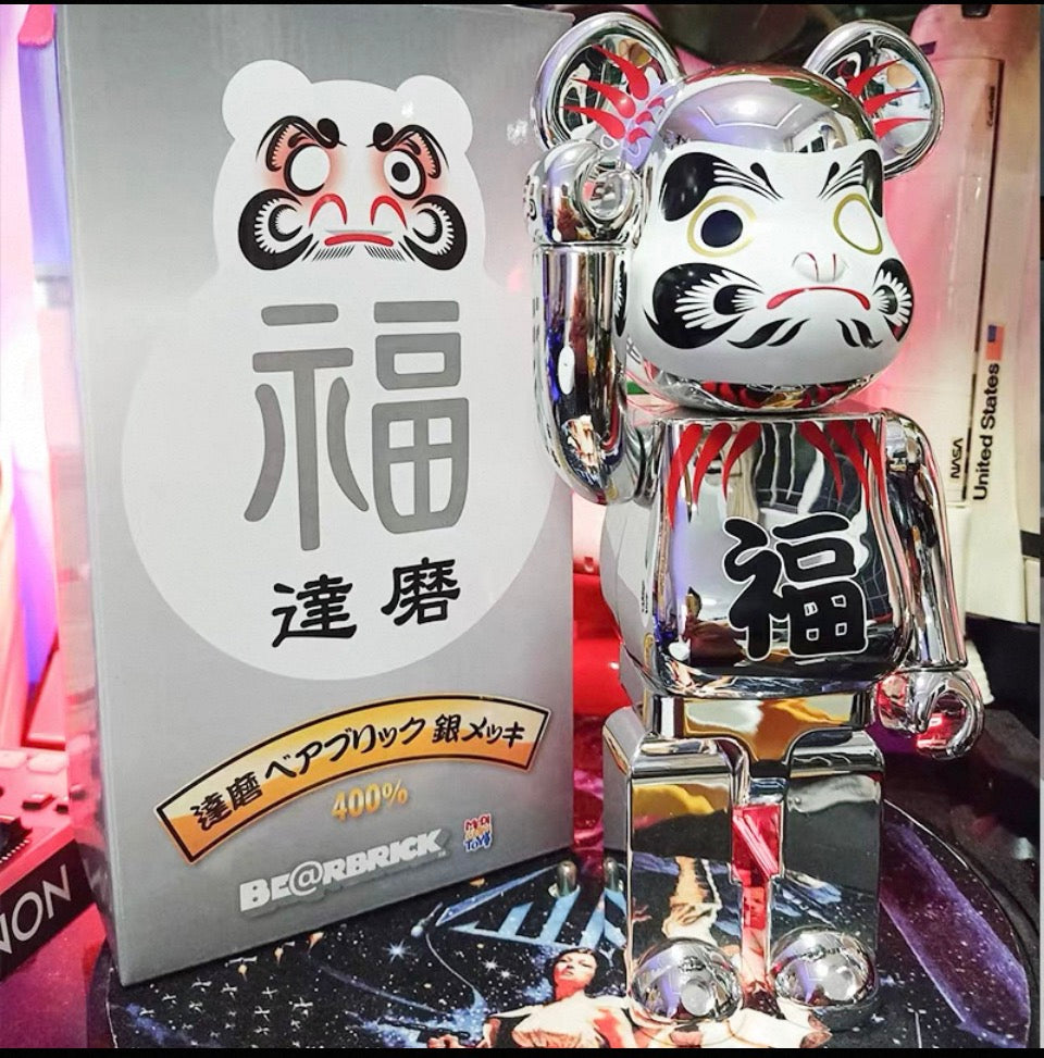 BEARBRICK 400% Block Bear - Art Toy Collectible Figure | Donclickin  Daruma Silver 400% / Dm for Other Style / Restock