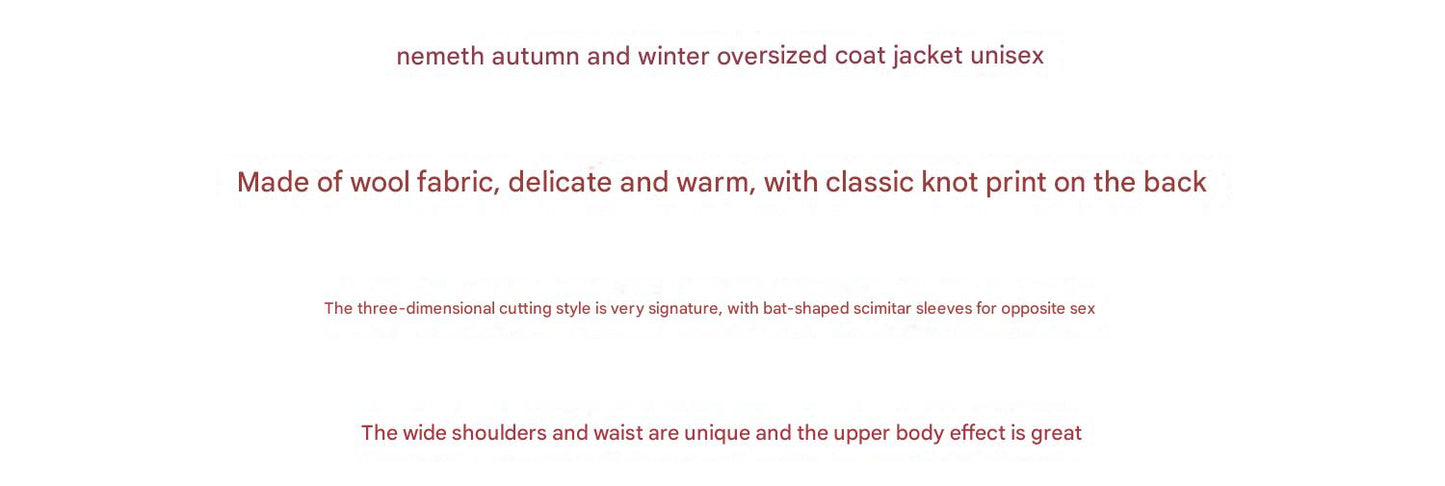 Nemeth Rope-Knit Back Wool Jacket - Curved Blade Design Coat