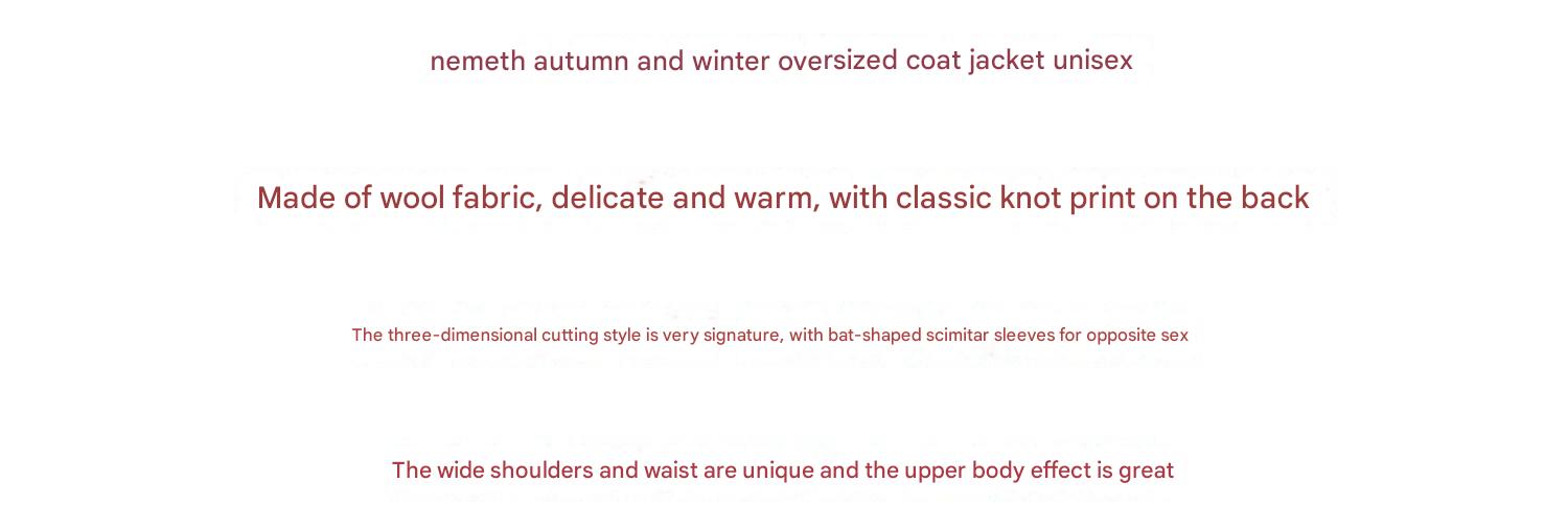 Nemeth Rope-Knit Back Wool Jacket - Curved Blade Design Coat