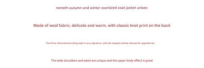 Nemeth Rope-Knit Back Wool Jacket - Curved Blade Design Coat