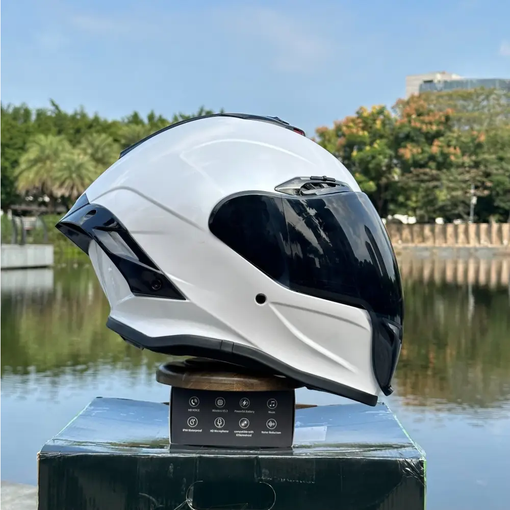 Cyberpunk Mecha Full Face Helmet - NBTK Bluetooth Dual Visor (3C DOT Certified)