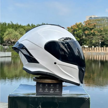 Cyberpunk Mecha Full Face Helmet - NBTK Bluetooth Dual Visor (3C DOT Certified)