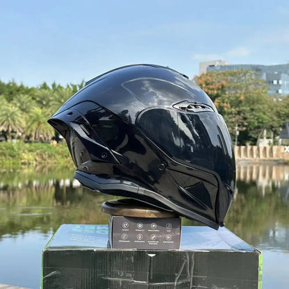 Cyberpunk Mecha Full Face Helmet - NBTK Bluetooth Dual Visor (3C DOT Certified)