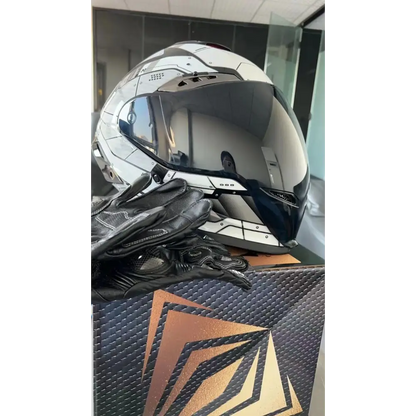 Cyberpunk Mecha Full Face Helmet - NBTK Bluetooth Dual Visor (3C DOT Certified)