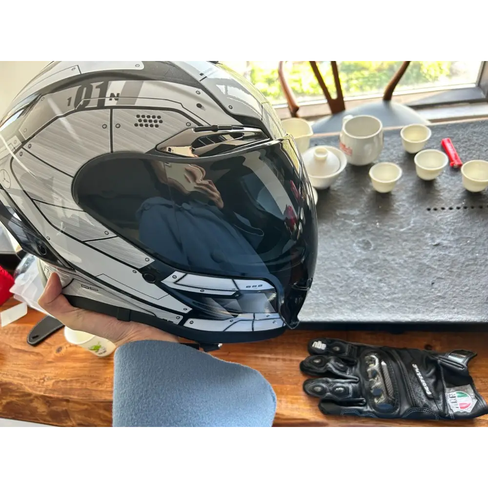 Cyberpunk Mecha Full Face Helmet - NBTK Bluetooth Dual Visor (3C DOT Certified)