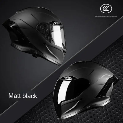 Cyberpunk Mecha Full Face Helmet - NBTK Bluetooth Dual Visor (3C DOT Certified)