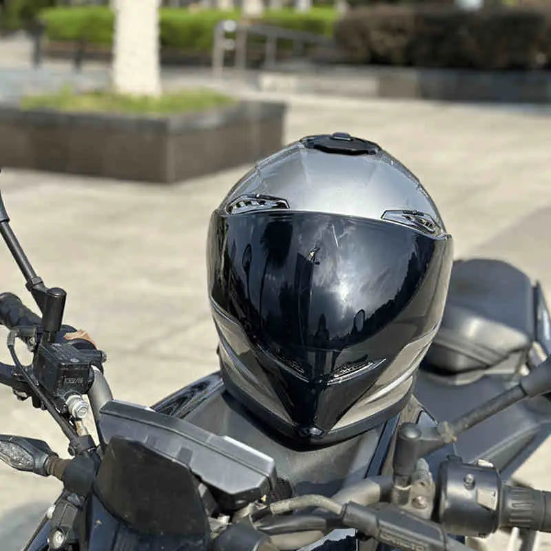 Cyberpunk Mecha Full Face Helmet - NBTK Bluetooth Dual Visor (3C DOT Certified)