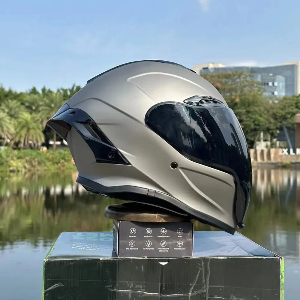 Cyberpunk Mecha Full Face Helmet - NBTK Bluetooth Dual Visor (3C DOT Certified)