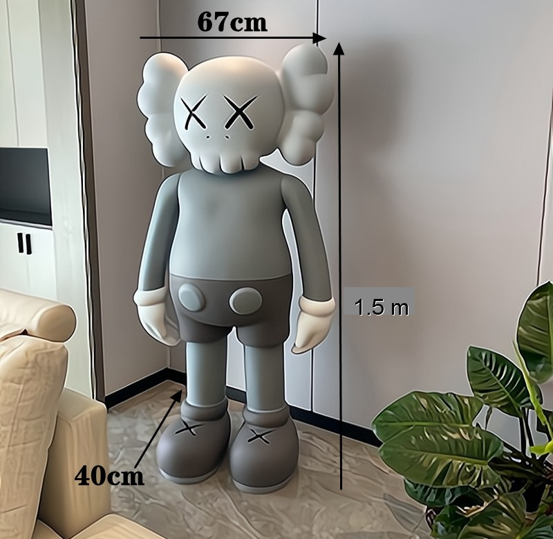 Giant Sitting Figures KAWS Companion Floor Statue - Hypebeast Room Decor - donclickin