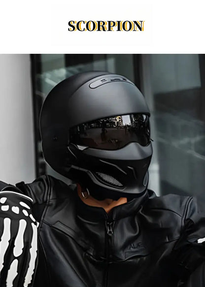 Shadow Scorpion Motorcycle Helmet - Full Face DOT Approved for Harley Cruiser Bike Class A 3C