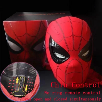 Manual/Electronic Spider-Man Headgear Moving Eyes:Play Face Mask Gift Cosplay - Chin Control