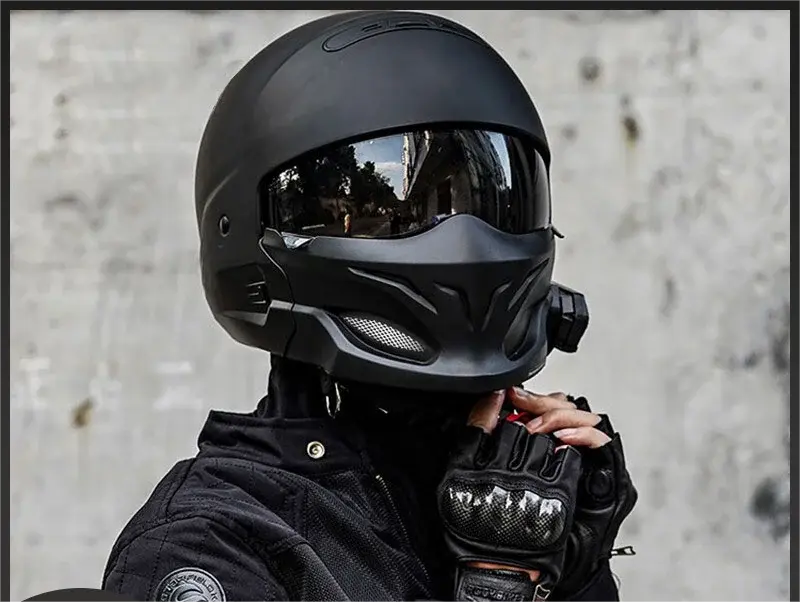 Shadow Scorpion Motorcycle Helmet - Full Face DOT Approved for Harley Cruiser Bike Class A 3C
