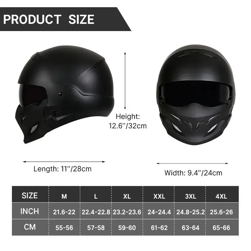Shadow Scorpion Motorcycle Helmet - Full Face DOT Approved for Harley Cruiser Bike Class A 3C