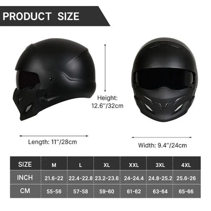 Shadow Scorpion Motorcycle Helmet - Full Face DOT Approved for Harley Cruiser Bike Class A 3C