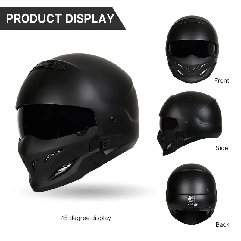 Shadow Scorpion Motorcycle Helmet - Full Face DOT Approved for Harley Cruiser Bike Class A 3C