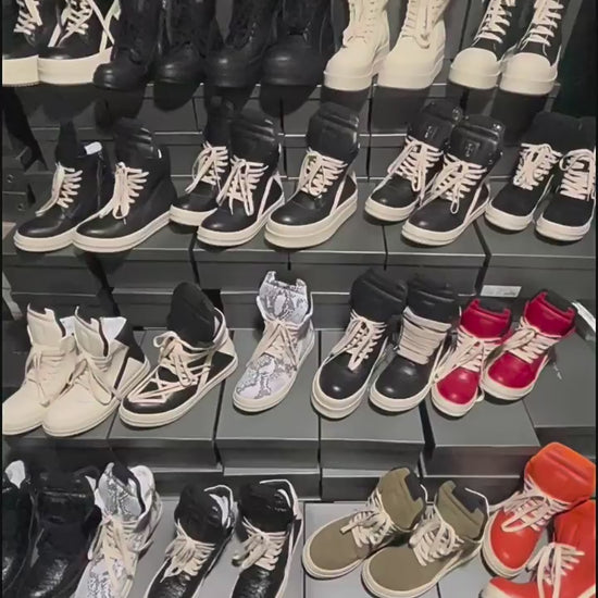 Revised RO Geobasket High-Top - Rick Owens Snake Embossed Leather