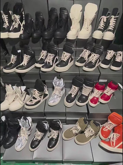 Revised RO Geobasket High-Top - Rick Owens Snake Embossed Leather