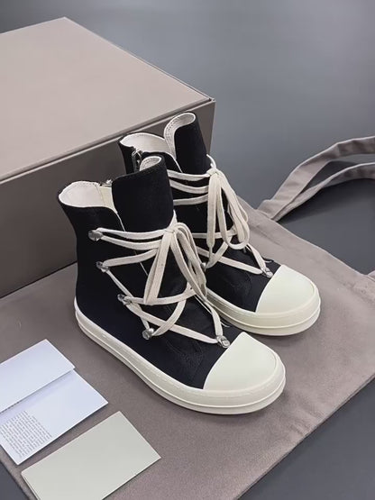 RO DRKSHDW Hexa High-Top Sneakers - Canvas Black/Milk Pentagram Shoes