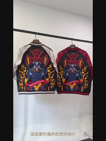EVA Collaboration Rei Ayanami & Kaworu Nagisa Yokosuka Embroidered Reversible Jacket