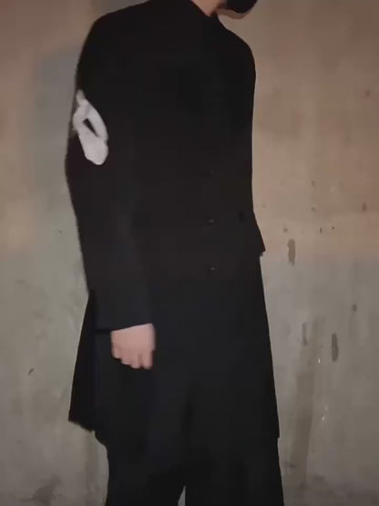 Yohji Yamamoto Dark 21AW Long Blazer Coat Dual Crow Embroidery on Back