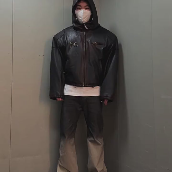 Thug Club washed leather jacket Video view