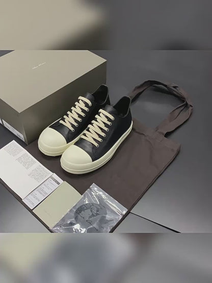 RO Mainline Leather Low Sneaker - RICK OWENS Vanilla Sole