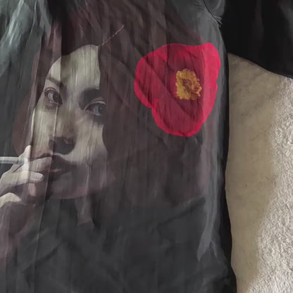 Suzume Uchida "Smoking Girl" Silk Shirt - Yohji Archive Darkwear