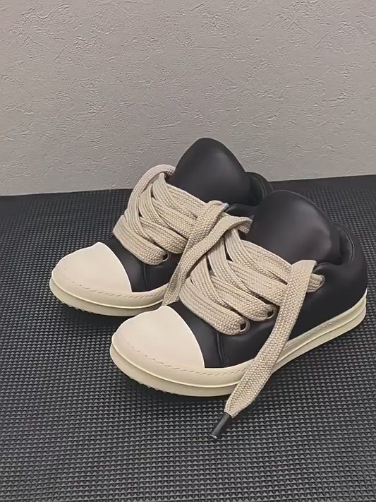 RO Jumbo Lace Padded Low Sneaker - Rick Owen Chunky Leather