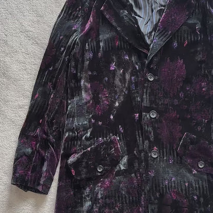 Yohji Nomad Velvet Blazer - Central Asian Traveler Collection Purple Silk Jacket