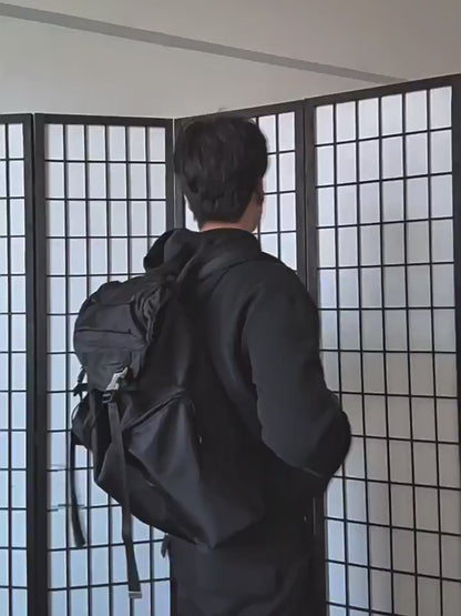 Undercover Classic Parachute Backpack - Heavy Duty Black Nylon Daypack