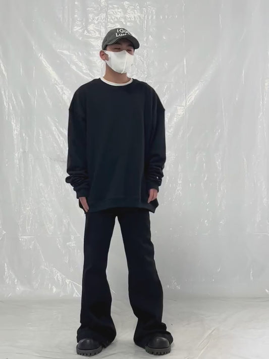 RO Bolan Bootcut Jeans - Rick Owen Brushed Black Stretch Flared Denim
