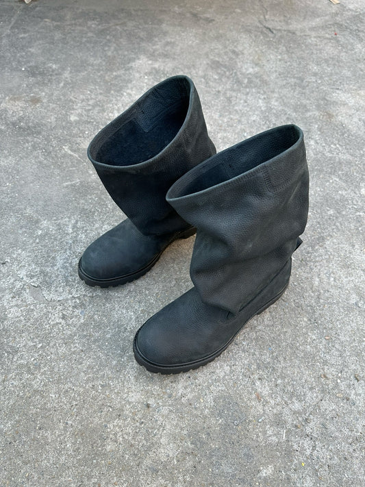 Revised Telfar Mid Pull On Boot - Wheat Italian Leather Platform 