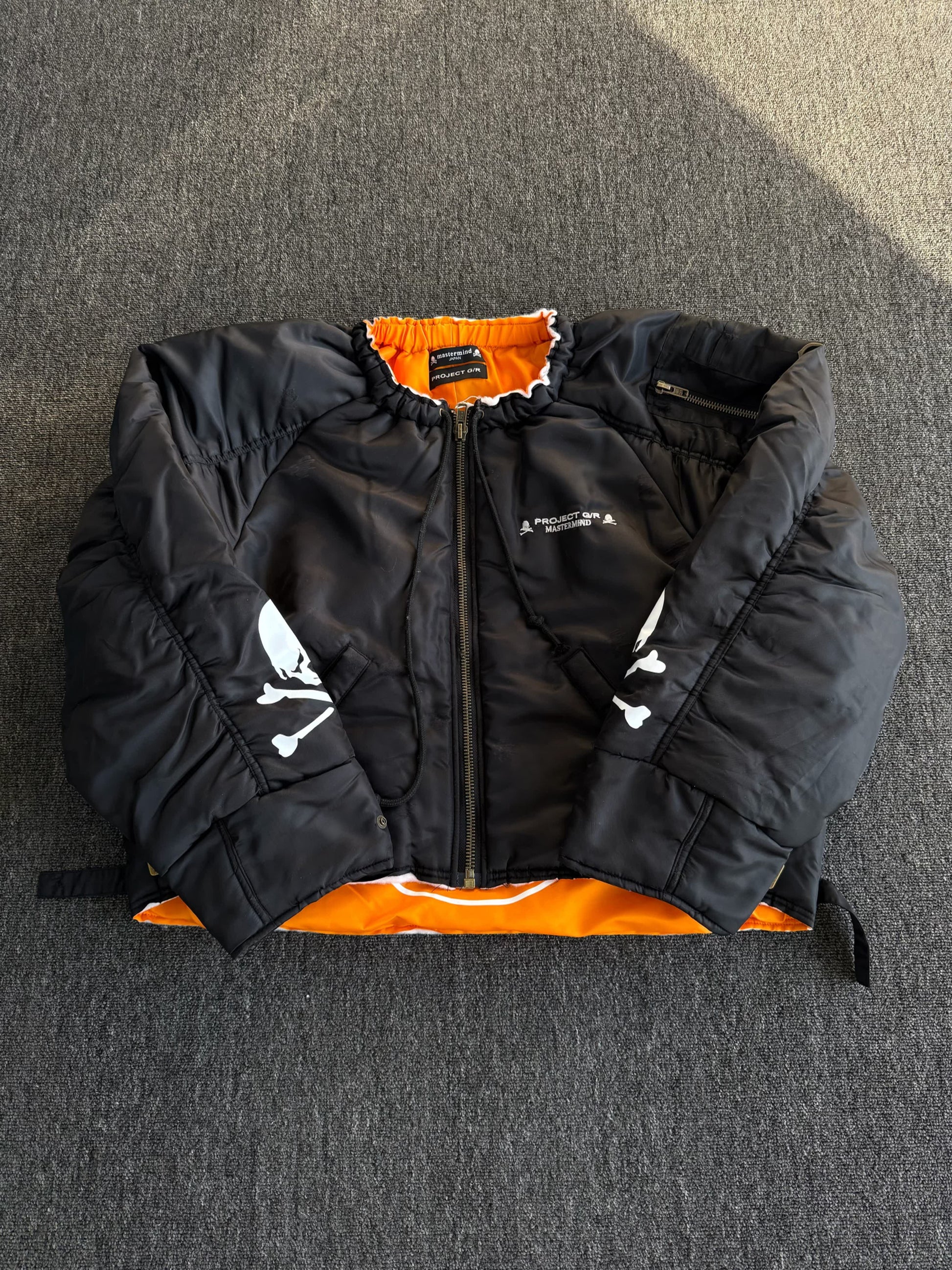 Graliz LEARL Project (G/R) Mastermind Skull Puffer - Collarless Cropped Jacket 
